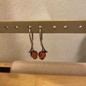 Tulips sterling silver earrings